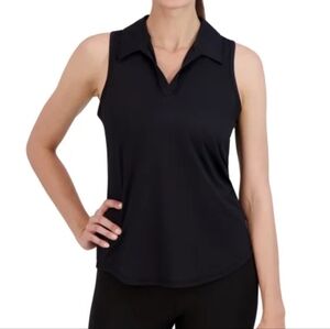 Head Polo Shirt Black Women's XL Activewear Top Sleeveless Golf NWT